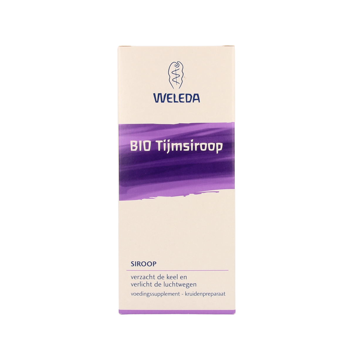 Weleda Tijmsiroop bio herbal syrup in a 200ml bottle, featuring natural ingredients for herbal preparation.