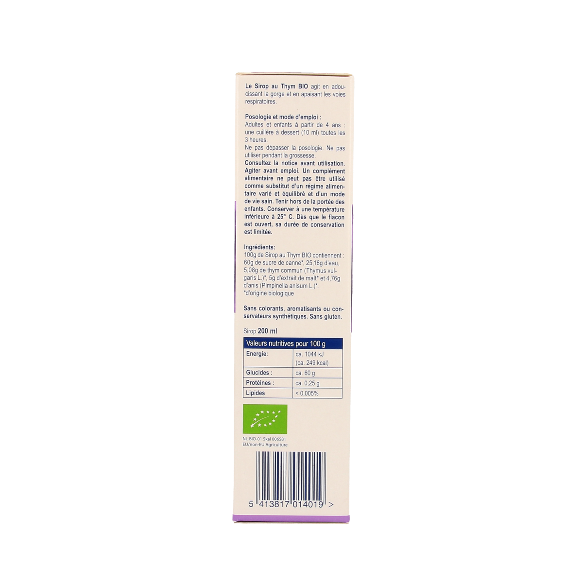 Organic Weleda Tijmsiroop herbal syrup in a 200ml bottle, used for herbal preparations.