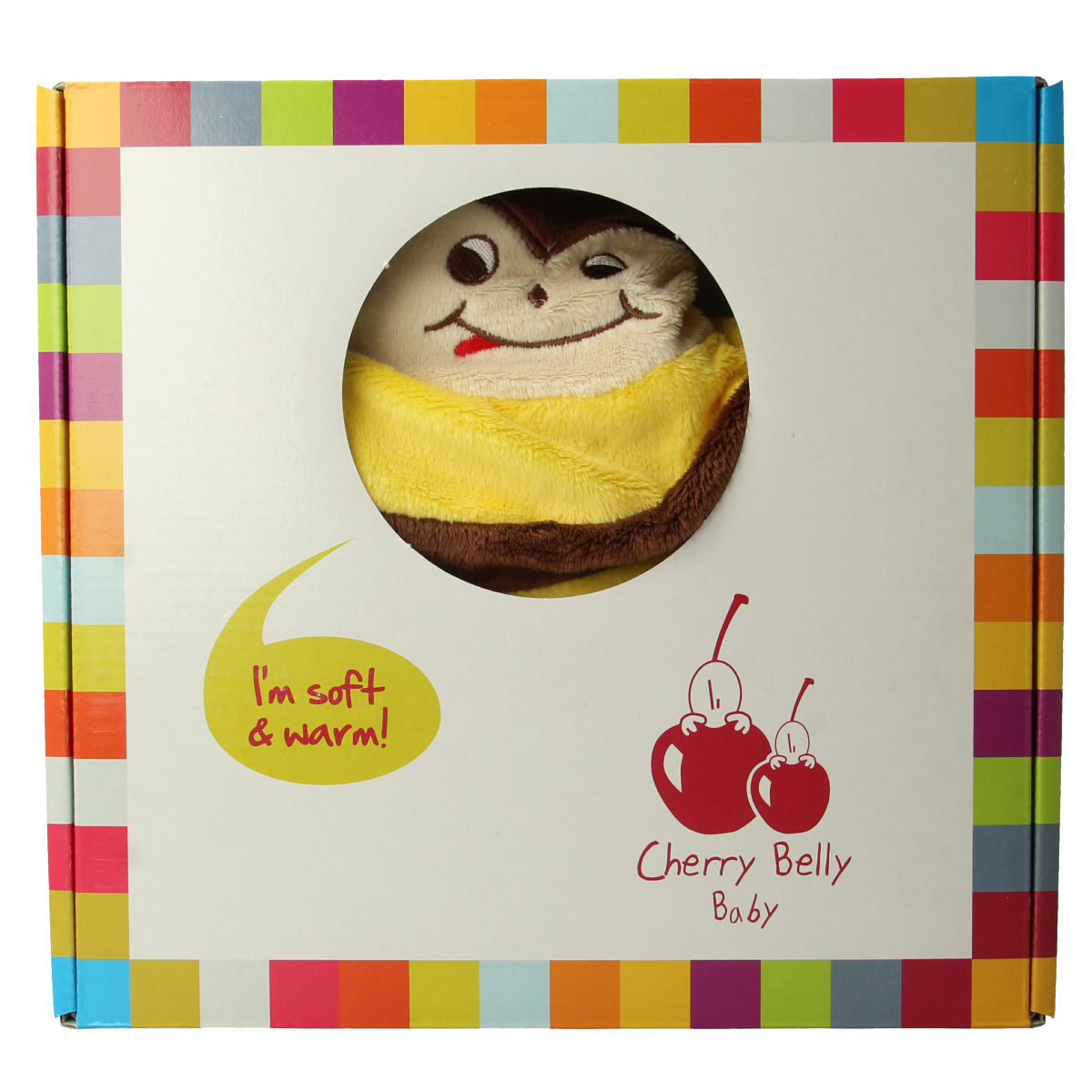 Cherry Belly Cherry belly baby kussen with kersenpitkussen design featuring honey bee motif, shown in close-up image.