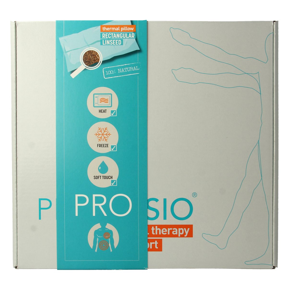 ProFysio rectangular cushion measuring 20x40cm, 1 piece, soft foam pillow for support and comfort.