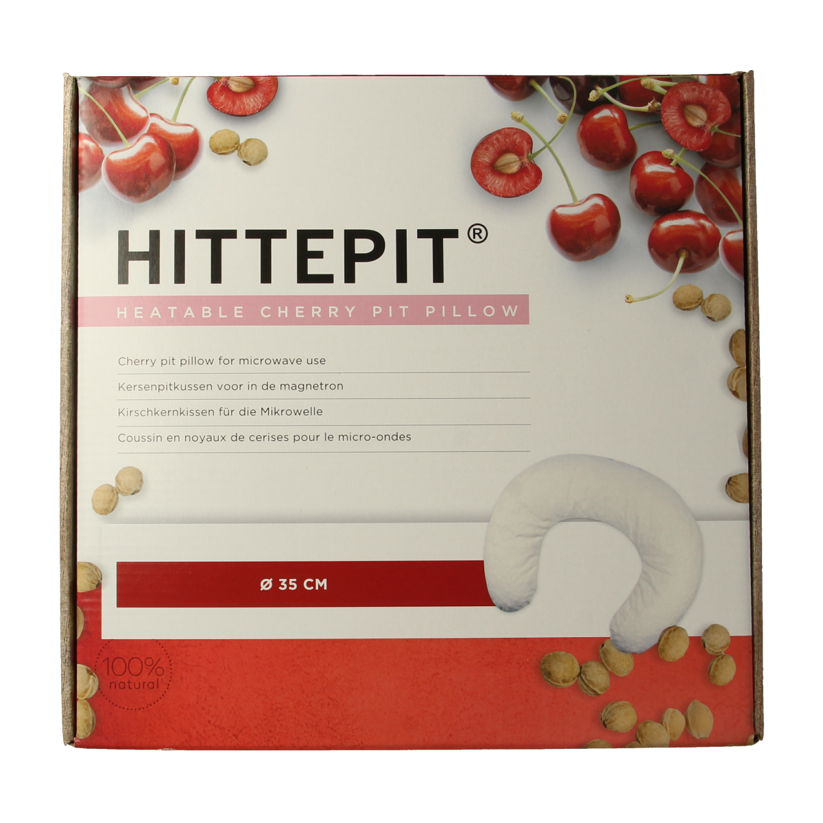 Hittepit Nek model kersenpit kruik, ceramic hot water bottle with cherry pit filling, designed for warmth and comfort.
