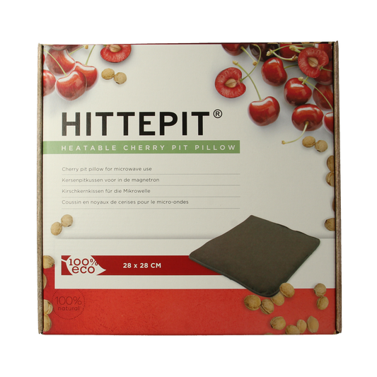Eco-friendly Hittepit Vierkant kersenpit kruik, natural rubber material, shown in a close-up image with textured surface.