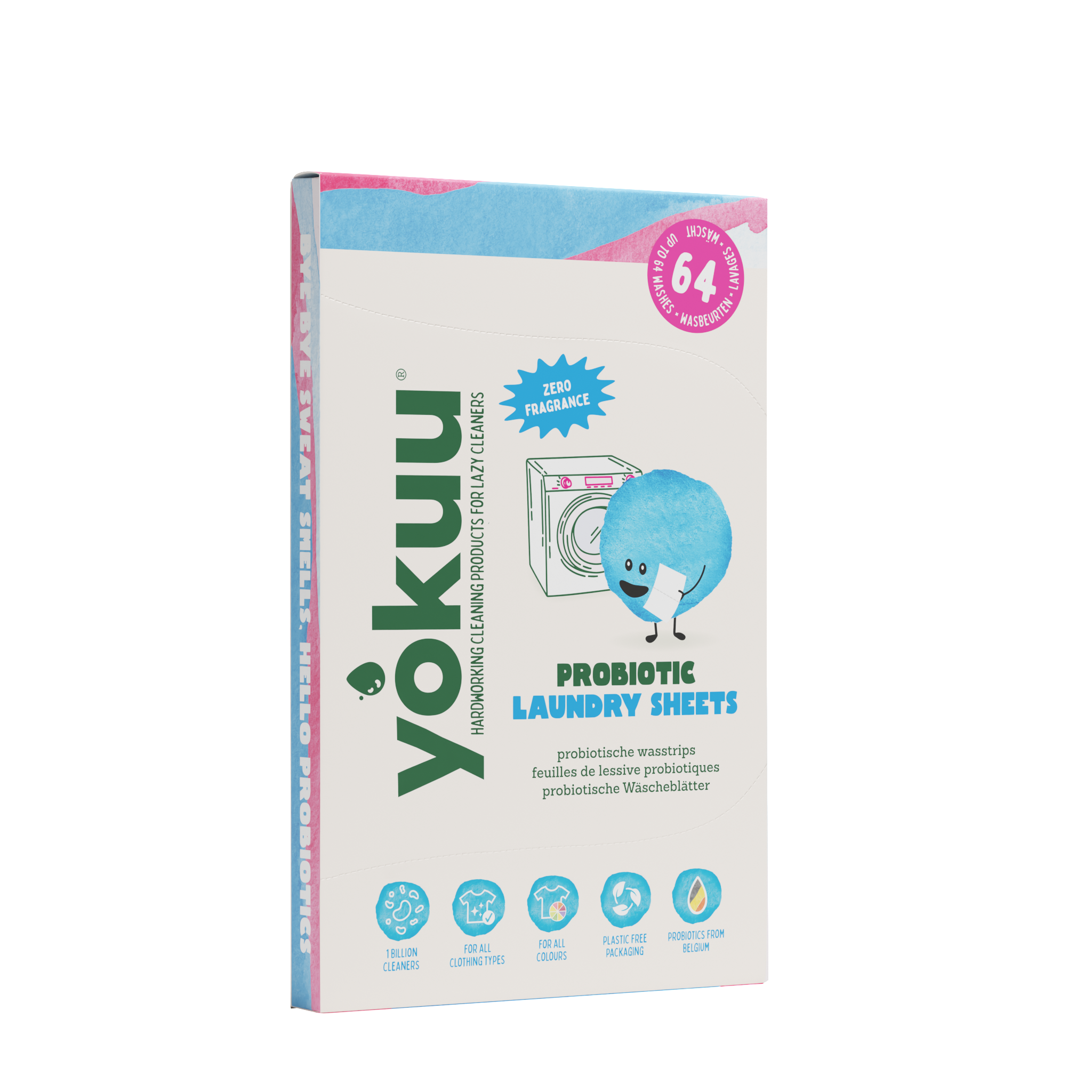 Yokuu Wasstrips fragrance-free laundry detergent strips, 96 grams, eco-friendly and easy to use for gentle washing.