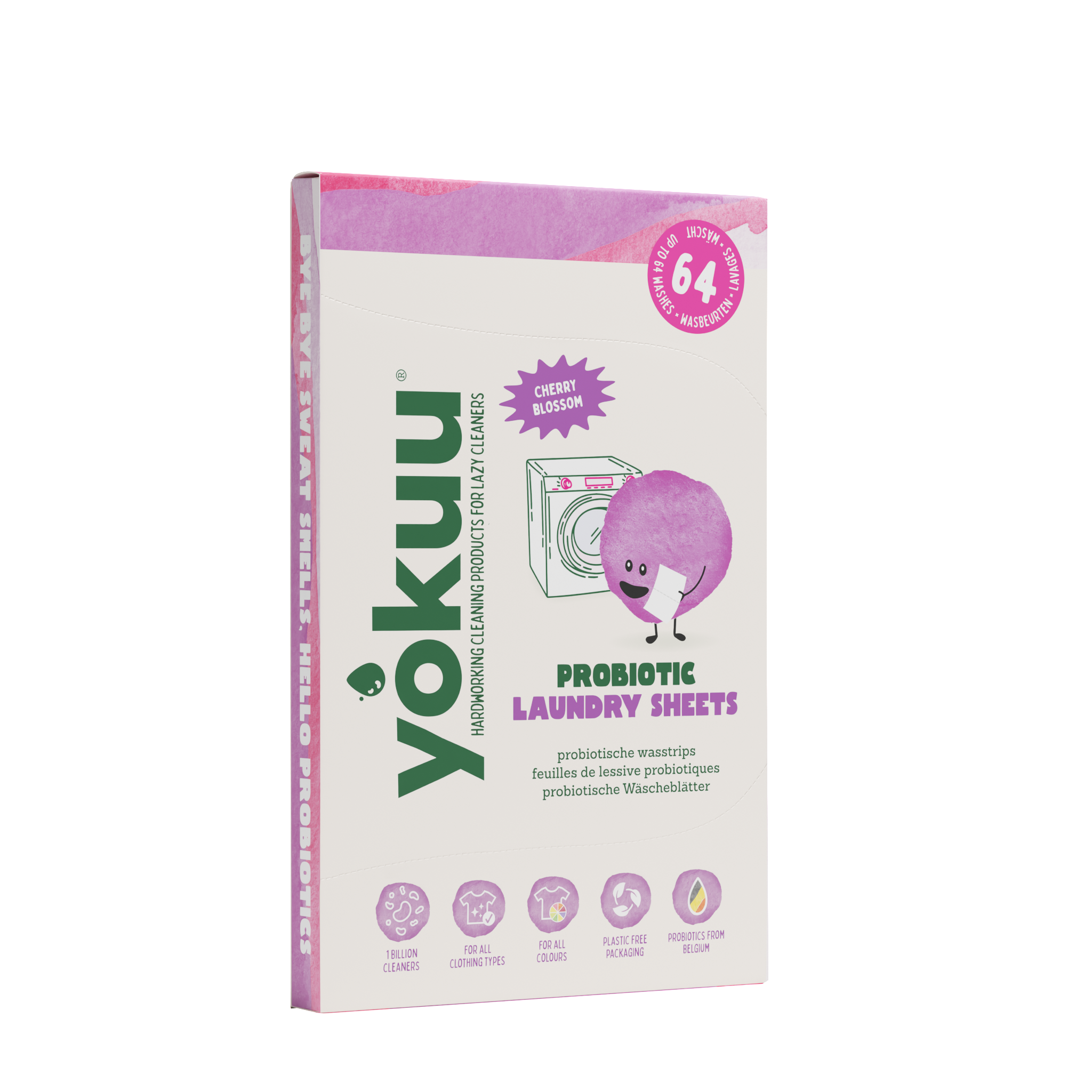 Yokuu Wasstrips cherry blossom laundry detergent strips in a 96-gram package, featuring cherry blossom scent and eco-friendly design.
