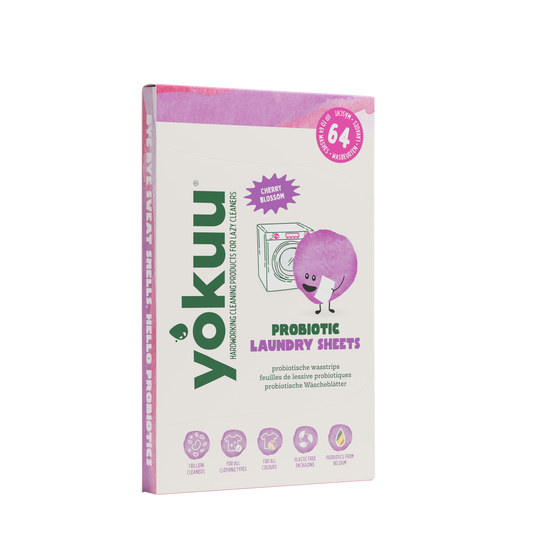 Yokuu Wasstrips cherry blossom laundry detergent strips in a 96-gram package, featuring cherry blossom scent and eco-friendly design.