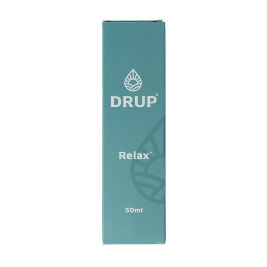 DRUP Kruiden paddenstoelextract relax in a 50ml bottle, herbal supplement for relaxation from the DRUP kruidenpreparaten line.