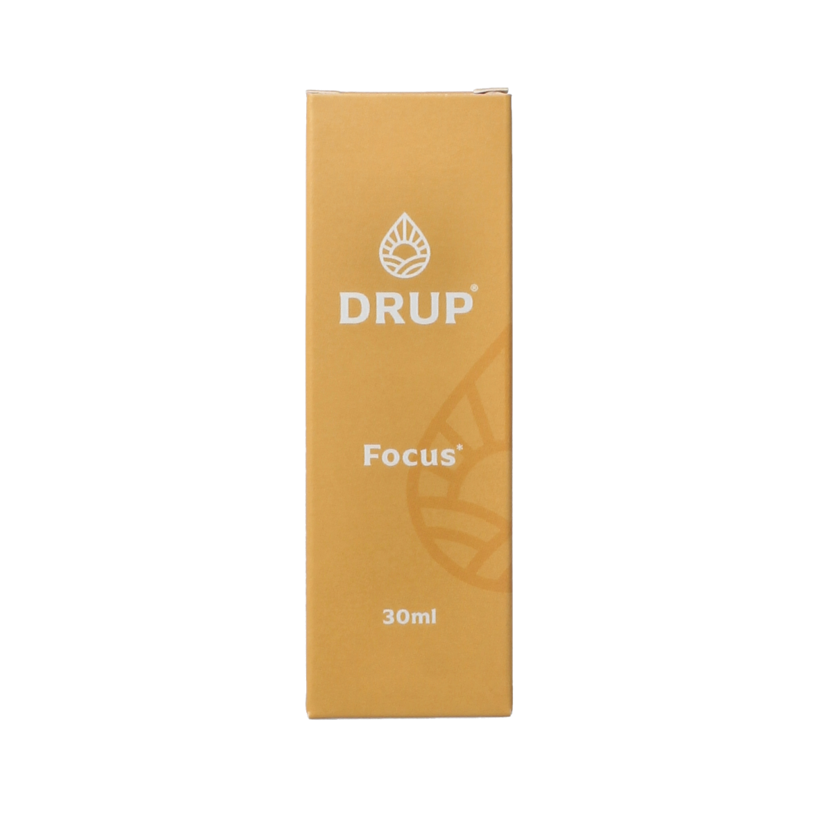 DRUP Kruiden paddenstoelextract focus 30ml in a dark glass bottle, herbal supplement for supporting health and wellness.