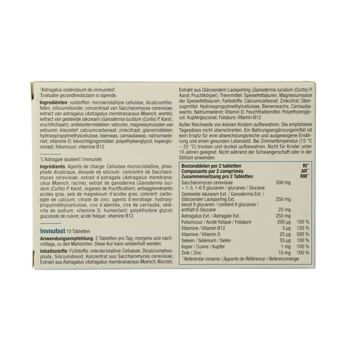 Fytostar Immufast immune booster tablets in a blister pack, herbal supplement for immune support