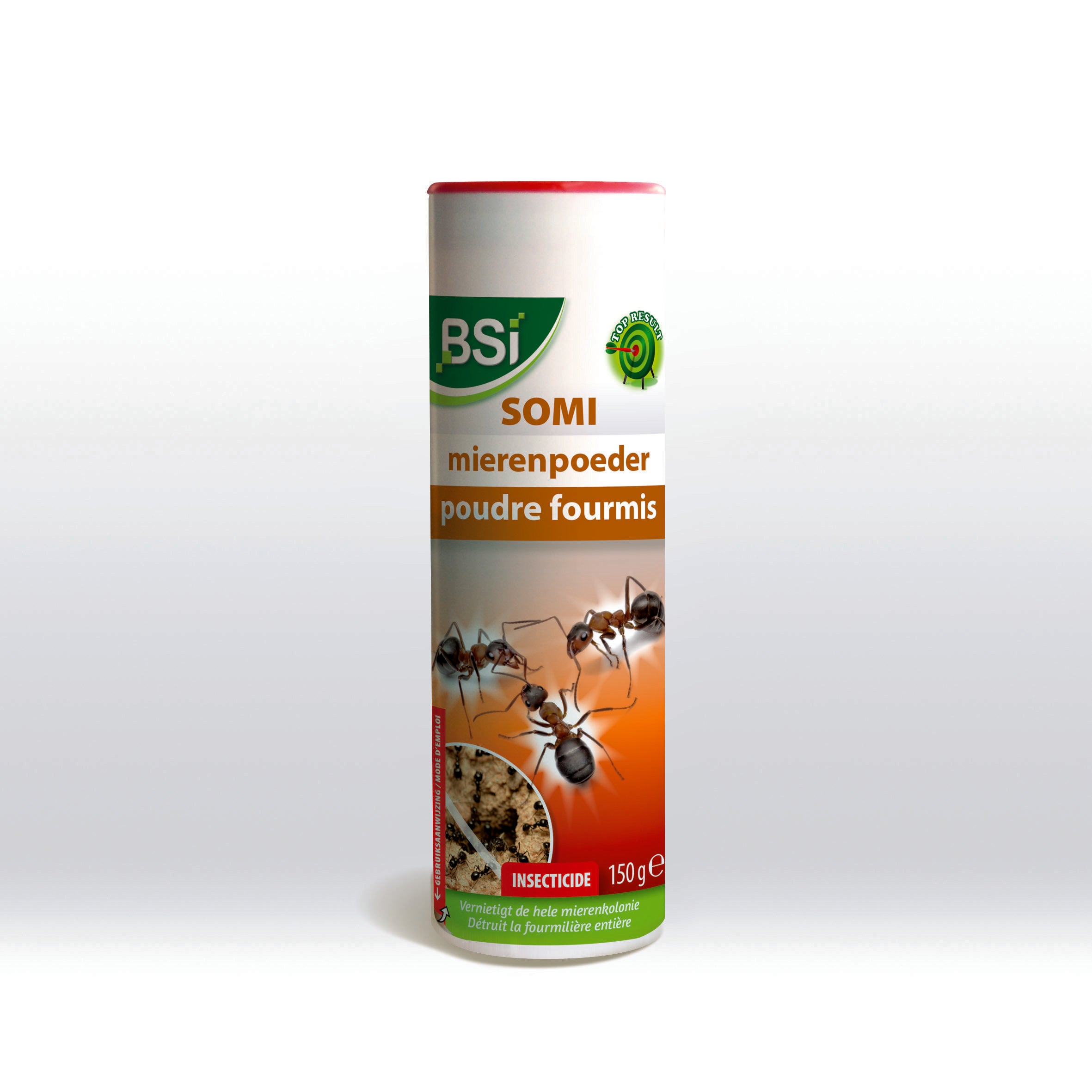 BSI Somi mierenpoeder in 150g package, designed for home and comfort pest control, with visible powder in the image.