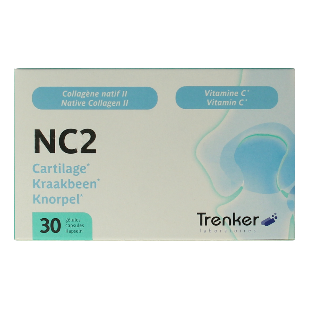 Trenker NC2 30 capsules mineral multivitamin supplement, showing the container with capsules and label details