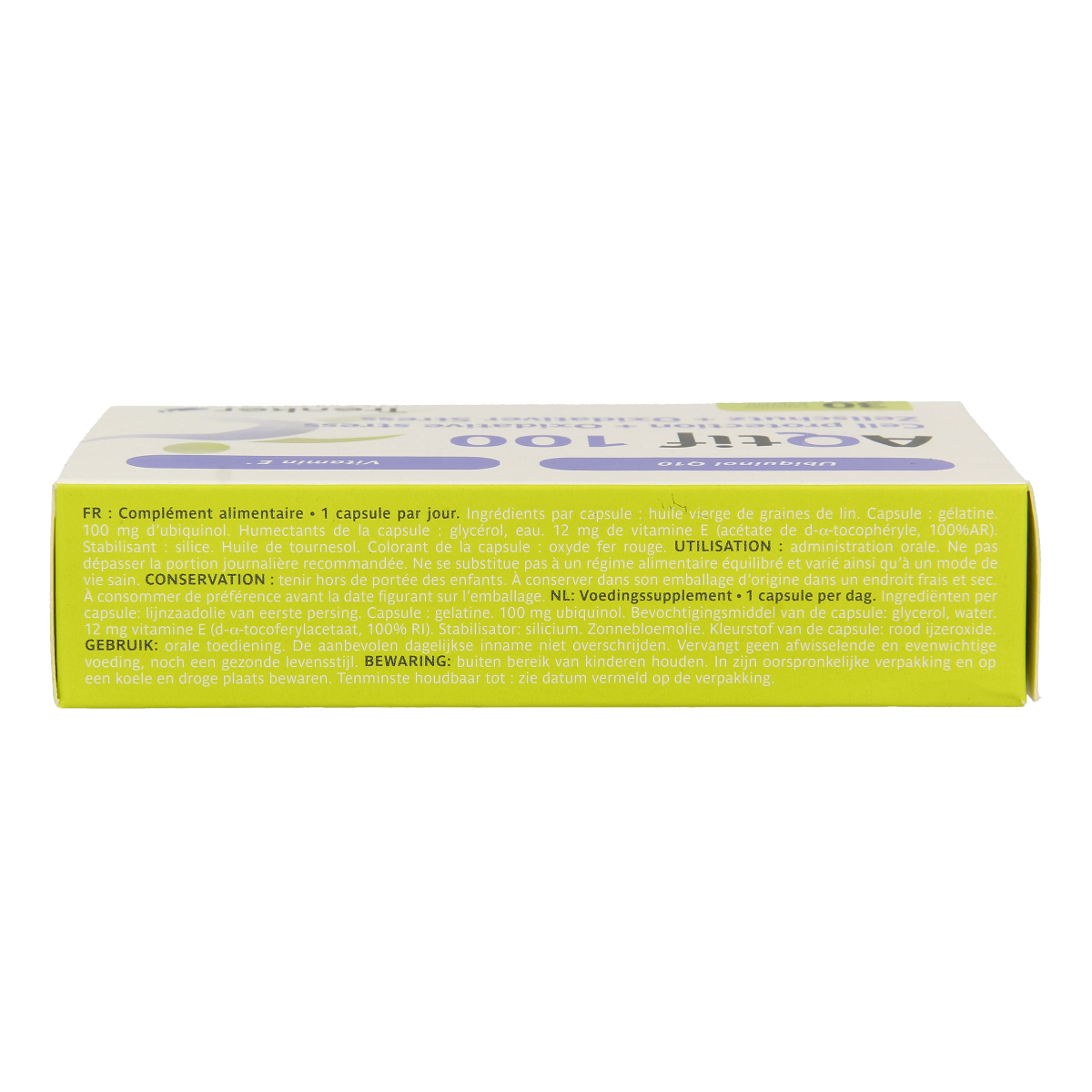 Trenker Aqtif100 multivitamin capsules in a bottle, dietary supplement for daily health support.