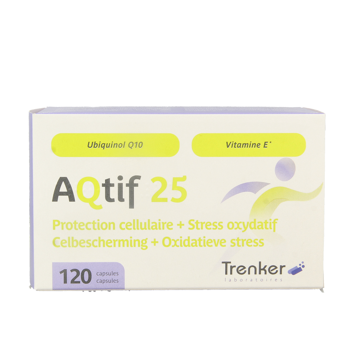 Trenker Aqtif 25 multivitamin capsules in a bottle, dietary supplement for daily nutritional support