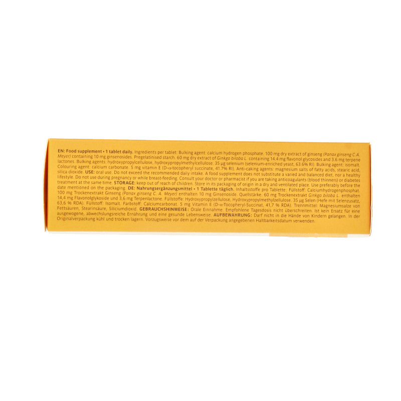 Trenker Memovital herbal supplement box with 60 tablets, natural herbal remedy for wellness and vitality.