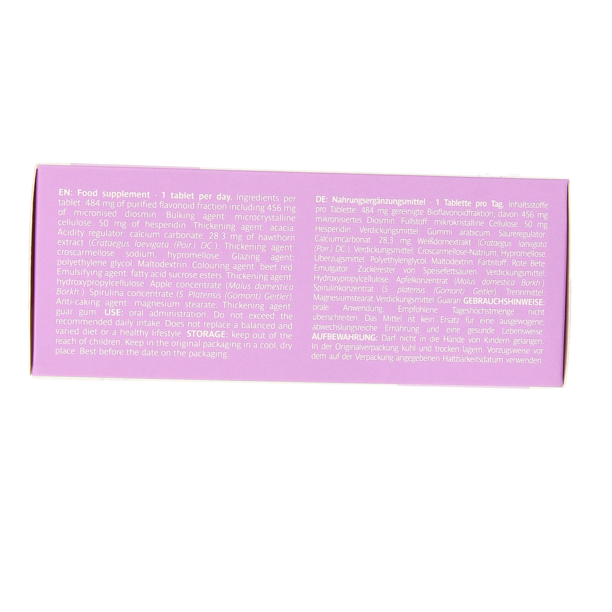 Trenker Venosa 90.00 herbal tablets in a clear container, showing the product packaging and tablets inside.