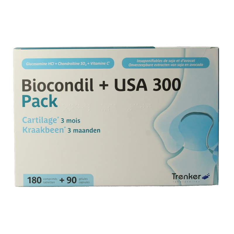 Trenker Biocondil + USA300 duopack mineral supplement set with capsules in blister packs, designed for joint health.