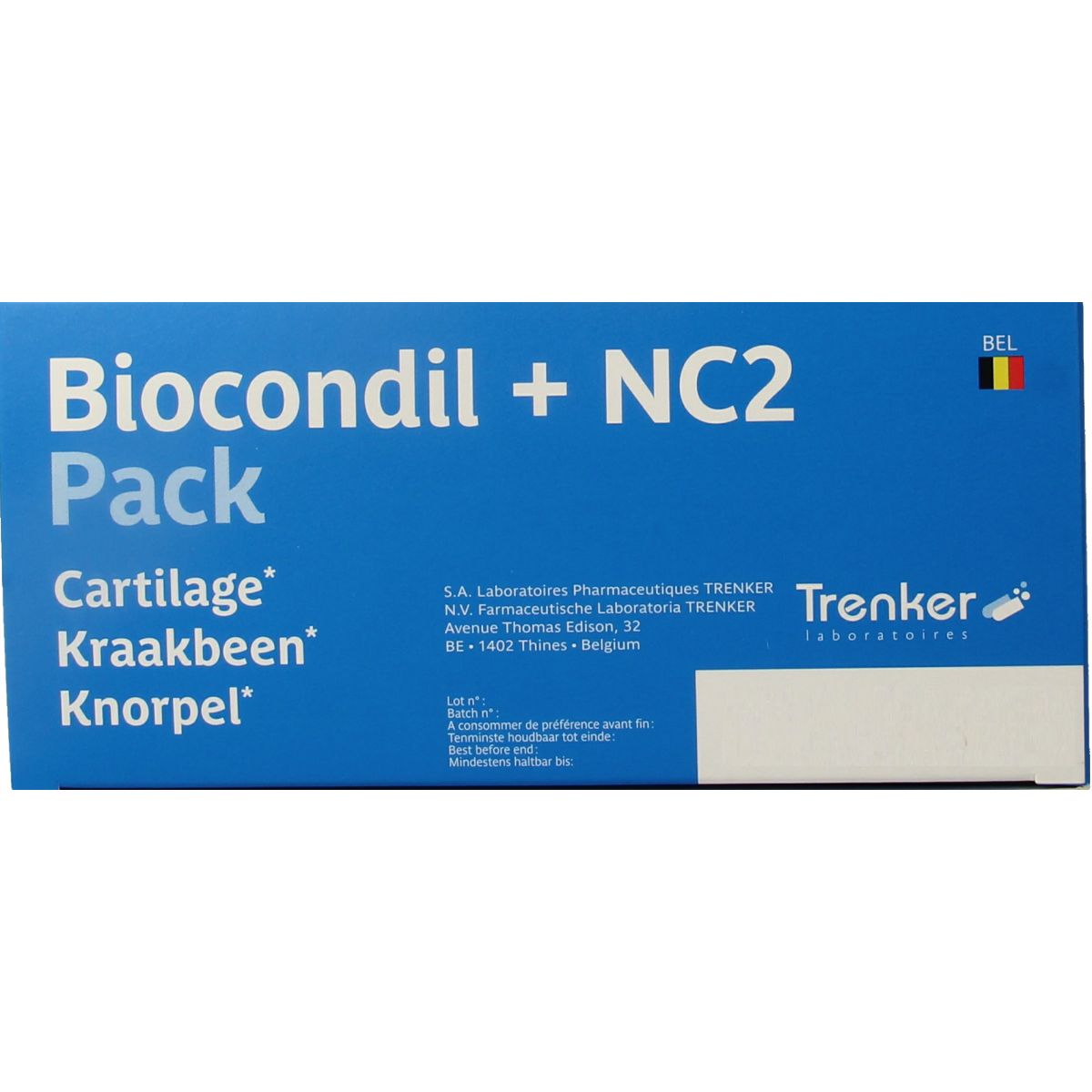 Trenker Biocondil mineral supplement pack with 180 tablets and 90 capsules, designed to support joint health and mobility.