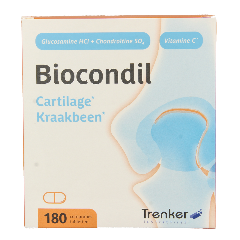 Trenker Biocondil 180 tablets mineral supplement in a bottle, designed to support joint health and mobility.
