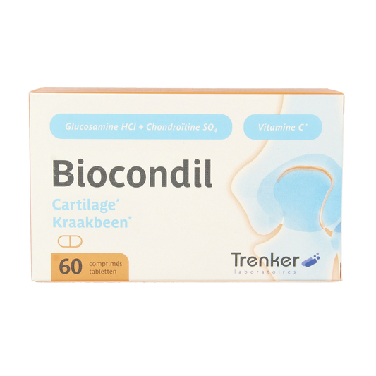 Trenker Biocondil chondroitine glucosamine vitamin C mineral supplement in 60 tablets, showing the product packaging.