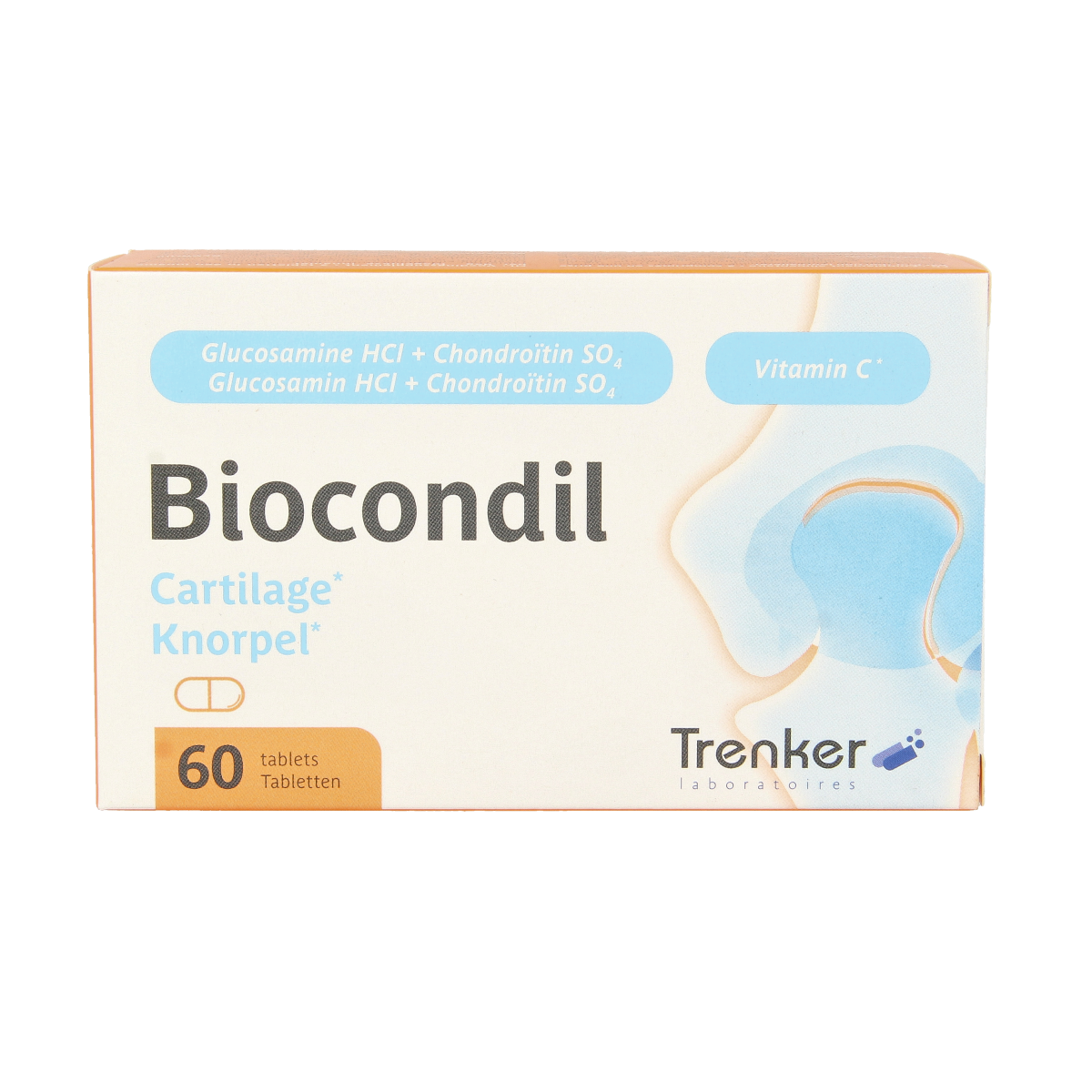 Trenker Biocondil chondroitine glucosamine vitamin C mineralen multi tablets, supplement for joint and bone health, 60 tablets