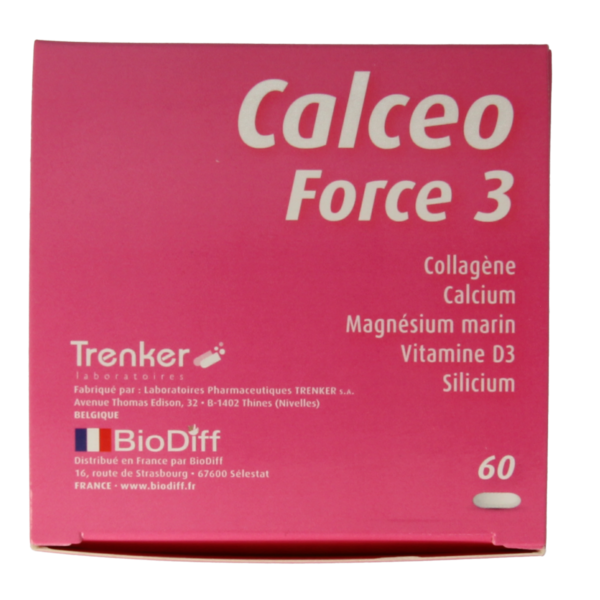 Orthonat Calceo Force 3 mineral supplement in a bottle of 60 tablets, designed for supporting bone health and mineral balance.