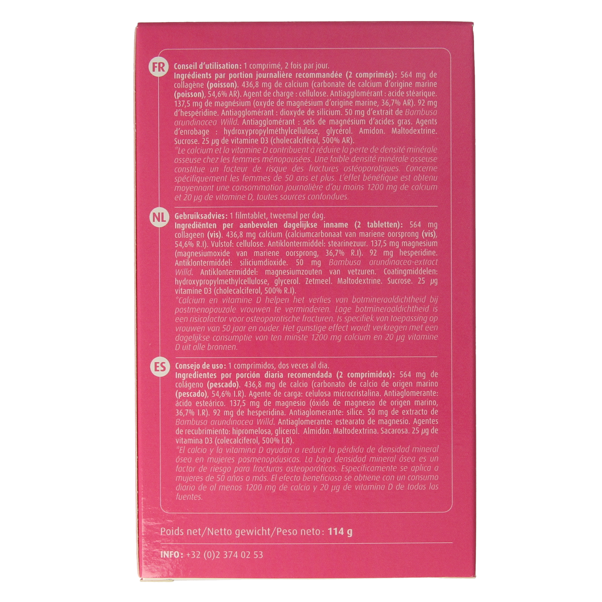 Orthonat Calceo Force 3 mineral supplement tablets, multi-mineral formula for bone health, with 60 tablets in a bottle.