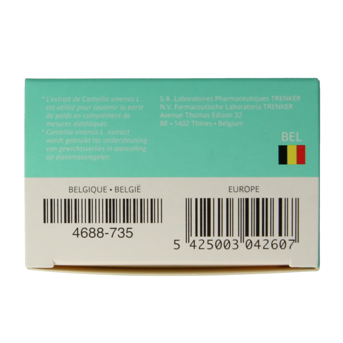 Trenker Exilis 60 tablets herbal supplement in a white container with label showing product details and branding.