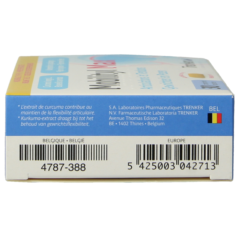 Trenker Mobilityl max 30 tabletten, herbal supplement in a white bottle with a label, designed for joint and mobility support.