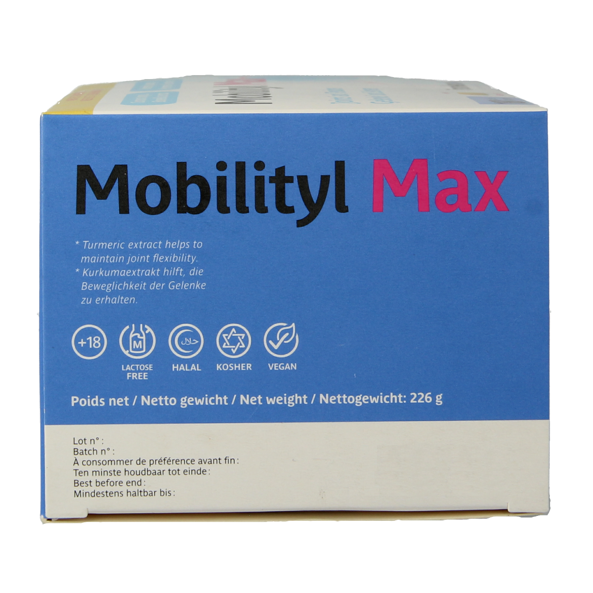 Trenker Mobilityl Max 180 herbal tablets in a blister pack, dietary supplement for joint support and mobility.