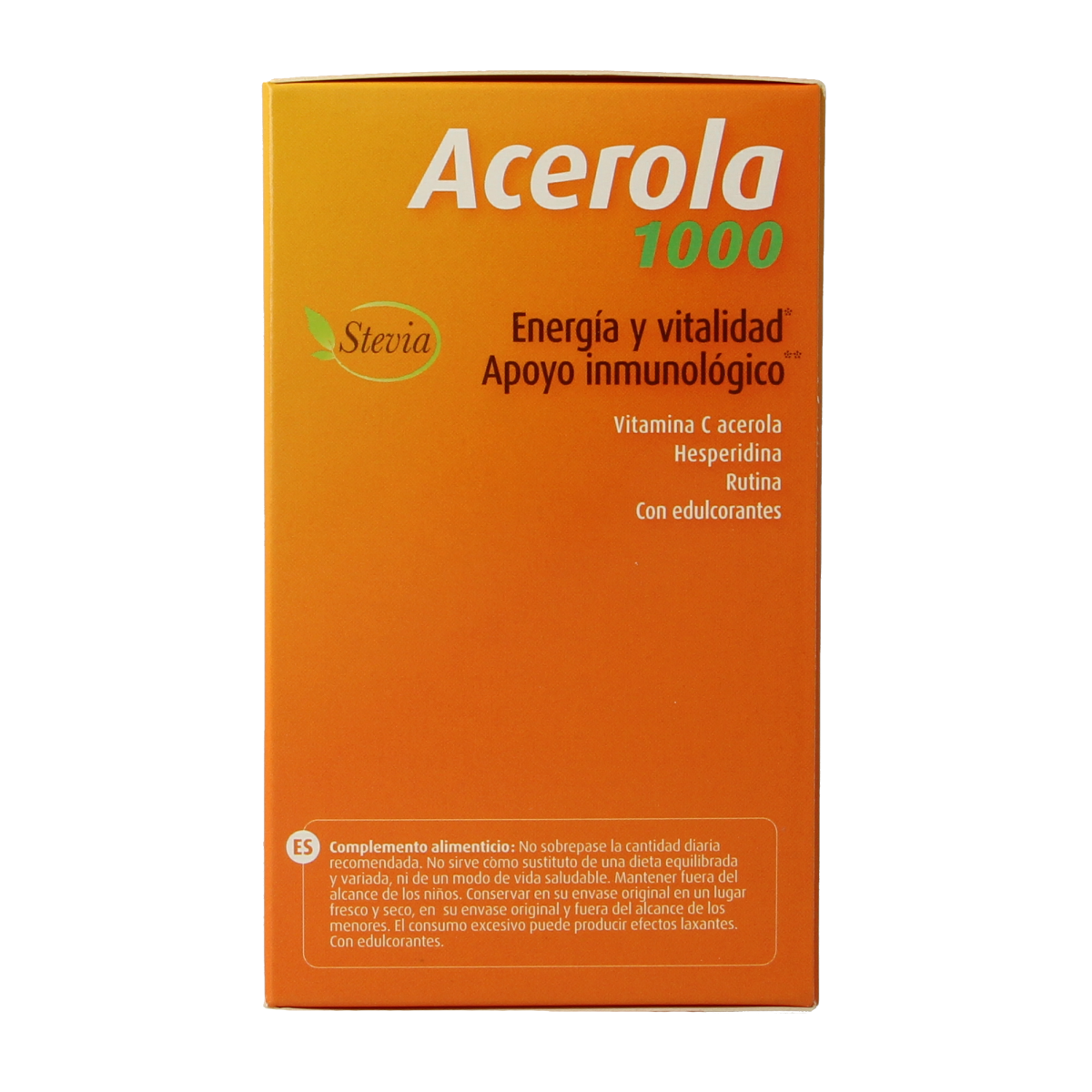 Trenker Acerola 1000 herbal supplement tablets in a bottle, showing the product label and tablets inside.