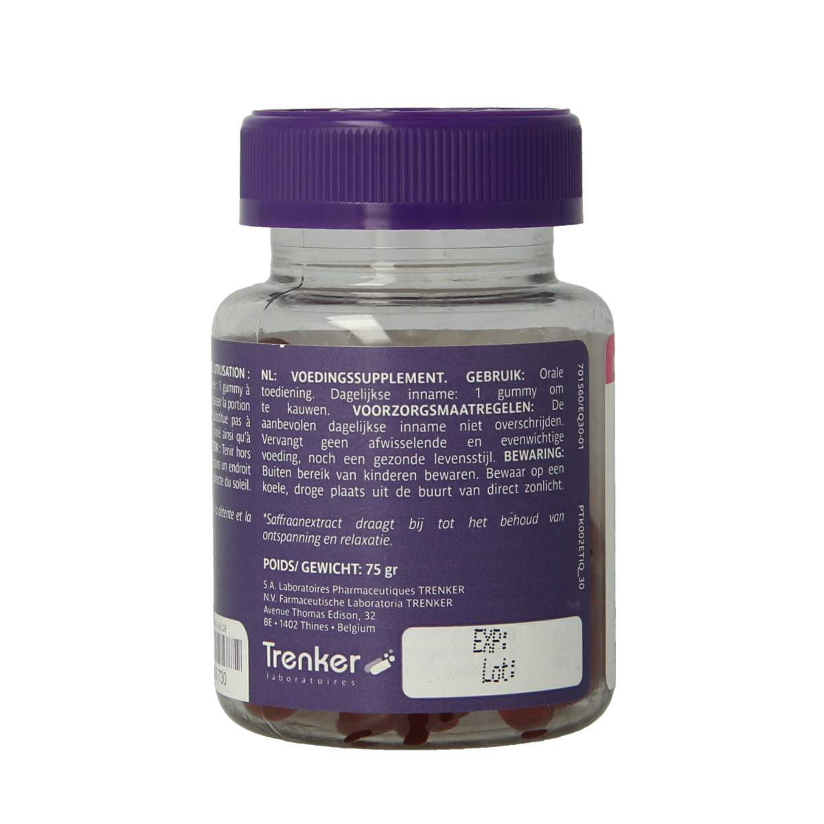 Trenker Kidcool 30.00 Gummies bottle with colorful gummy vitamins for children, herbal supplement by Trenker.