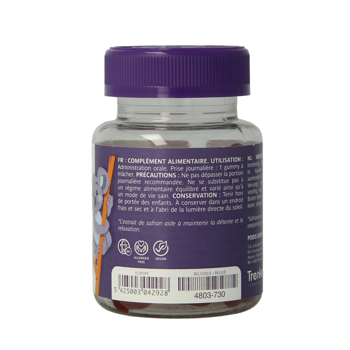 Trenker Kidcool 30.00 gummies, herbal supplement for children, arranged in a colorful pile with bright packaging.