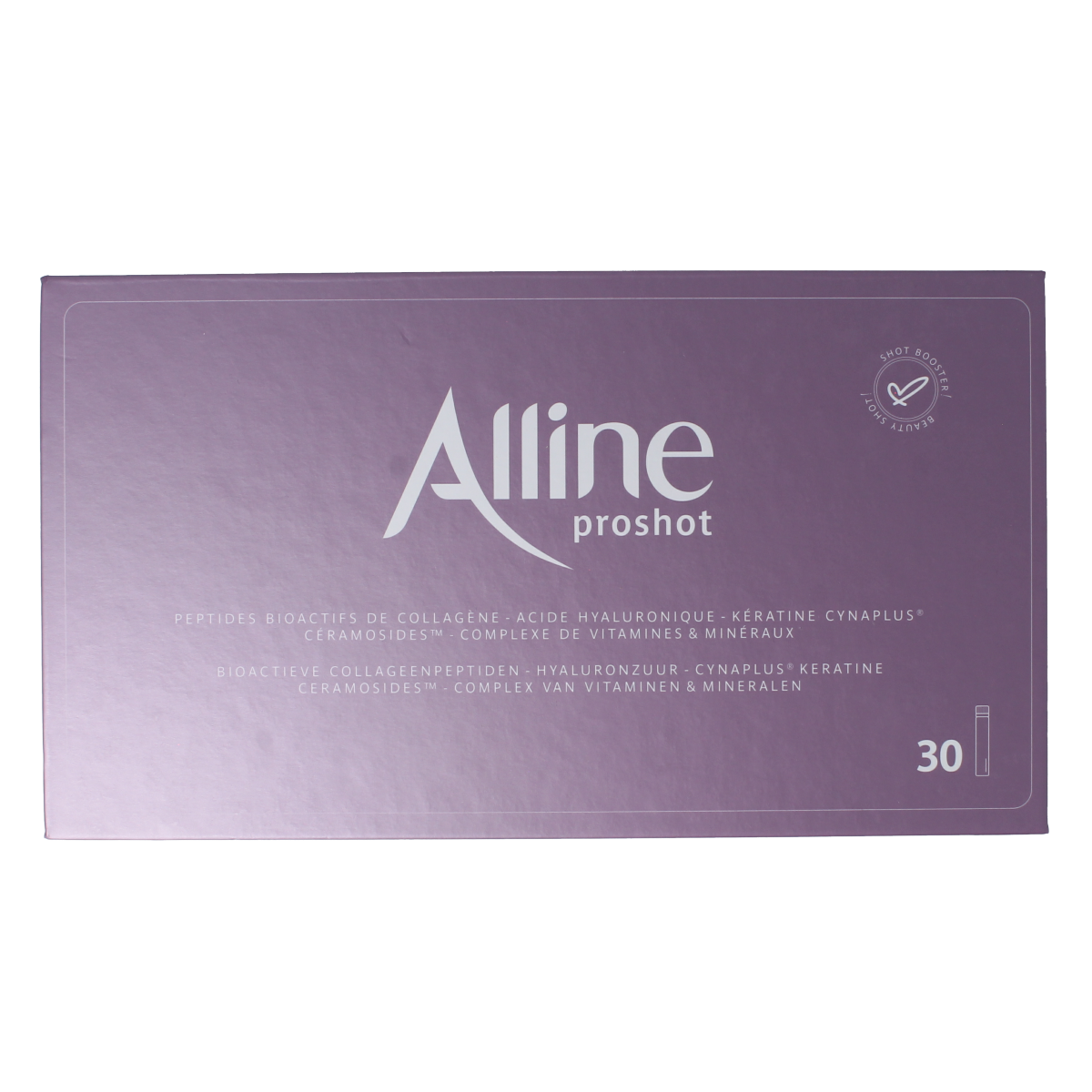 Trenker Alline ProShot multi-vitamin bottles, 30x25ml (750ml), featuring colorful packaging of Trenker vitamin supplement.