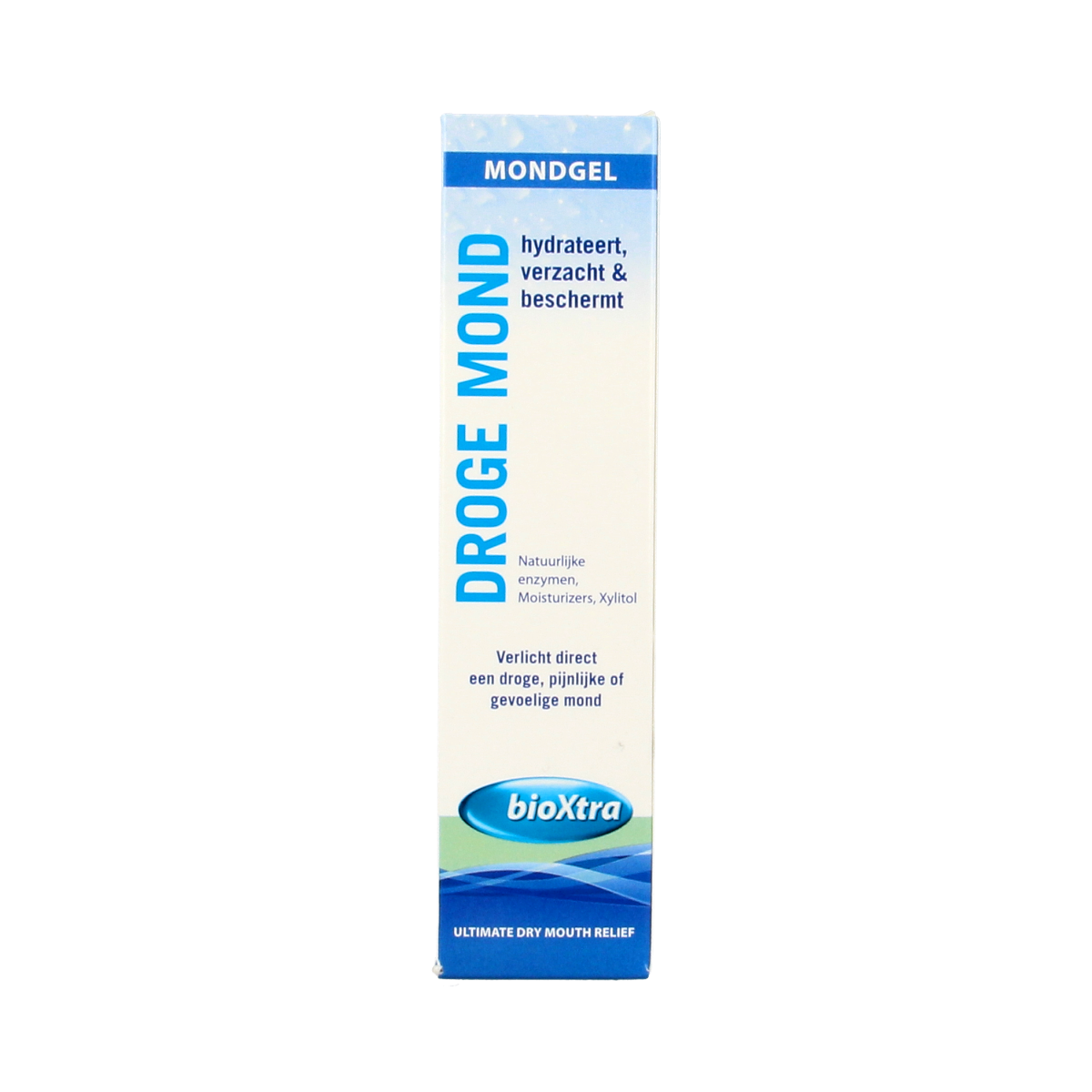 Bioxtra Bevochtigingsgel for dry mouth, 40ml, in a tube, used for oral hygiene and saliva control.
