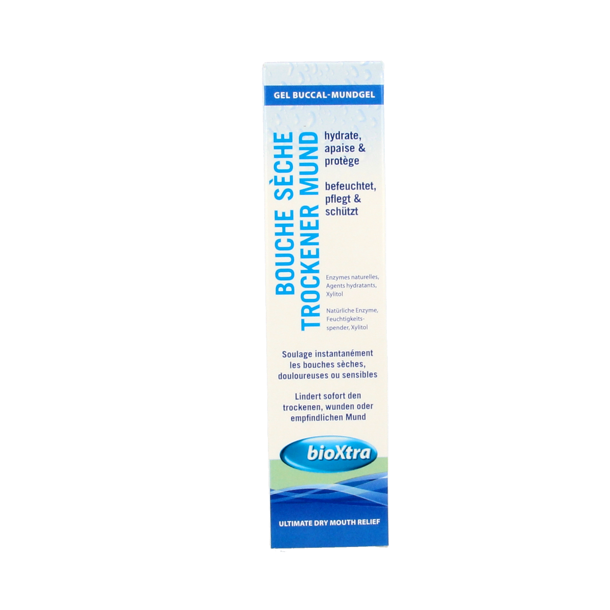 Bioxtra Bevochtigingsgel for dry mouth in a 40ml tube, part of oral hygiene and brushing control products.