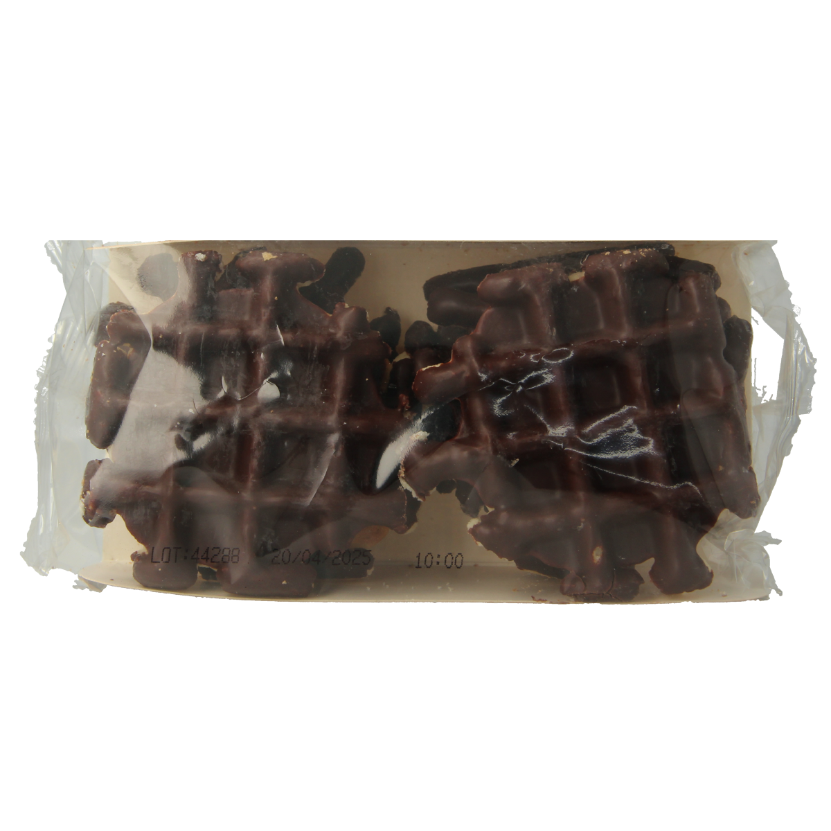 Biscovit bio chocolate wafer cookies in a 185g package, showing stacked chocolate-covered wafels with crispy layers.