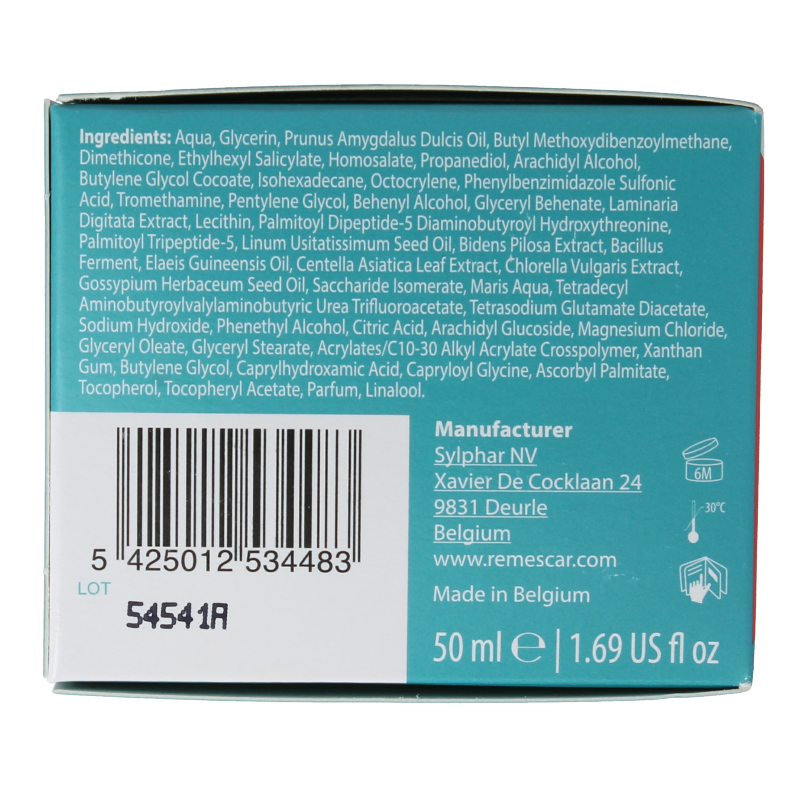 Remescar Gravity Day Cream SPF20 in 50ml jar, facial skincare product with anti-aging and sun protection for the face.