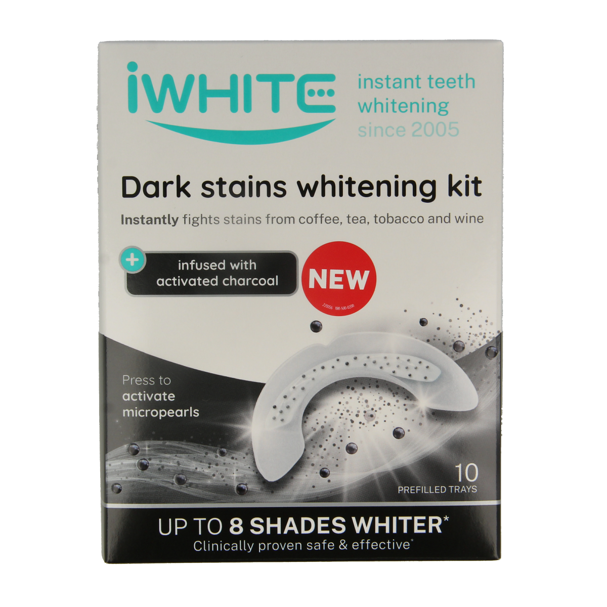 Iwhite Instant Whitening Kit for dark stains, 10-piece set, dental care product for brighter teeth and improved oral appearance