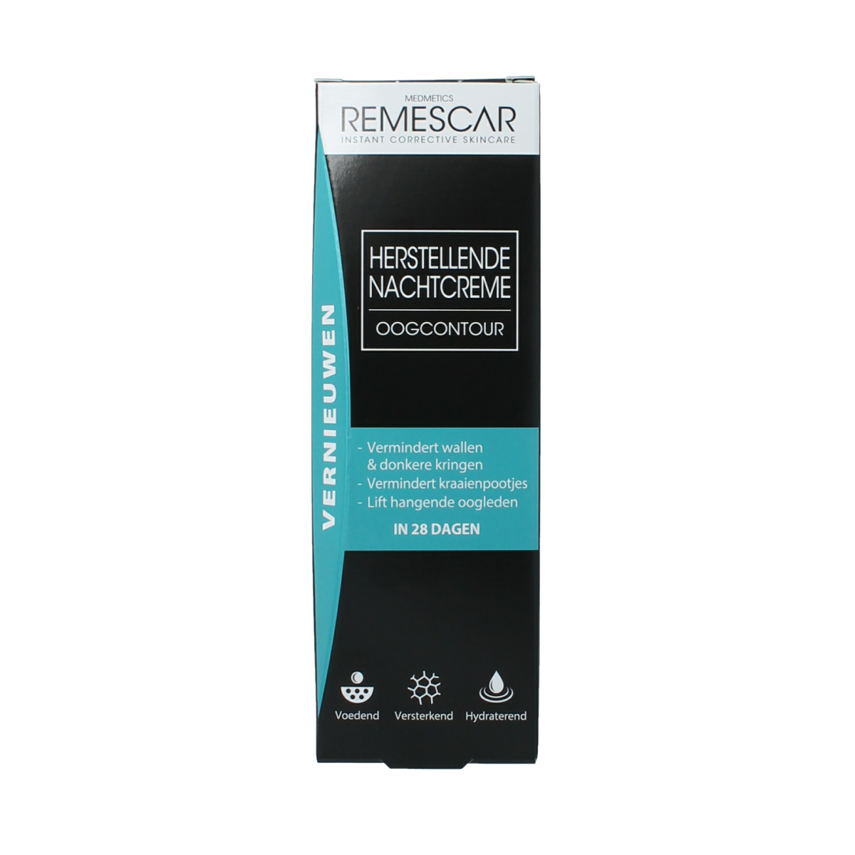 Remescar oogcontour nachtcreme in 20ml jar, eye care cream for reducing dark circles and puffiness around the eyes.