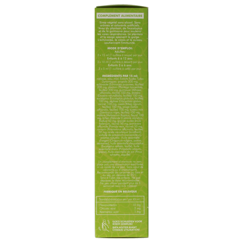 SoriaBel Propolis siroop in 200ml bottle, herbal preparation with propolis, featuring a clear liquid inside a transparent bottle.