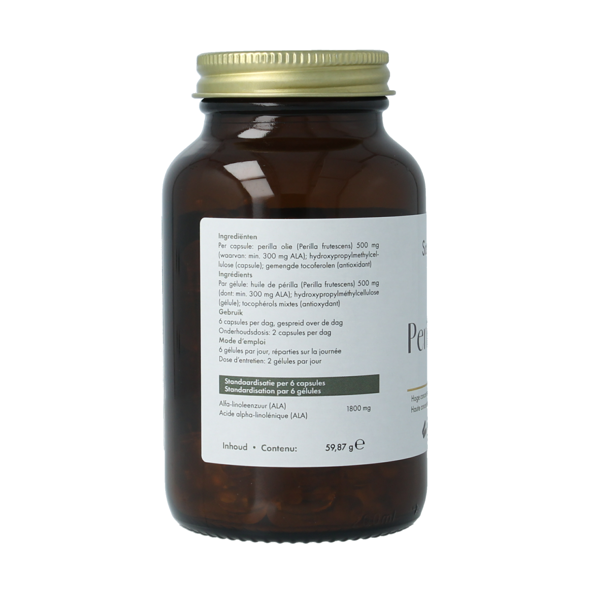 SoriaBel Perillan perilla oil capsules, 500mg, organic, 100 capsules, vegan supplement with omega fatty acids.