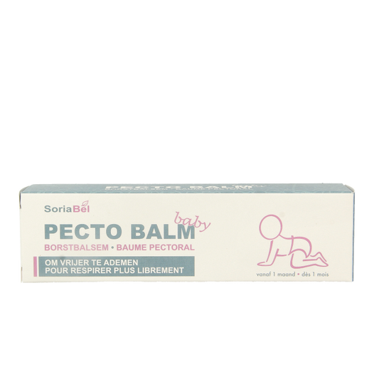 SoriaBel Pecto balm baby 50g, natural nasal care and inhalation balm in a small jar, designed for infants' nasal relief.