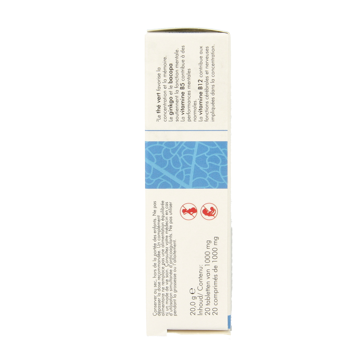 SoriaBel Supergenius CT 20.00 herbal supplement tablets in a blister pack, natural plant-based ingredients for well-being.