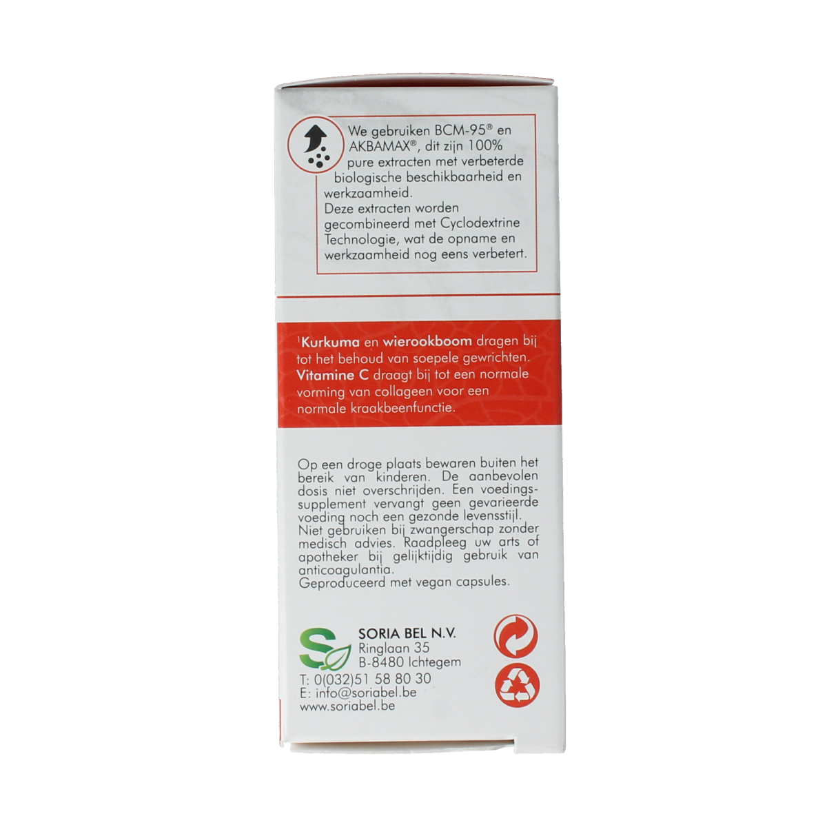 Soriphar Curcusor CT herbal capsules in a bottle, dietary supplement from Soriphar, part of kruidenpreparaten product line.