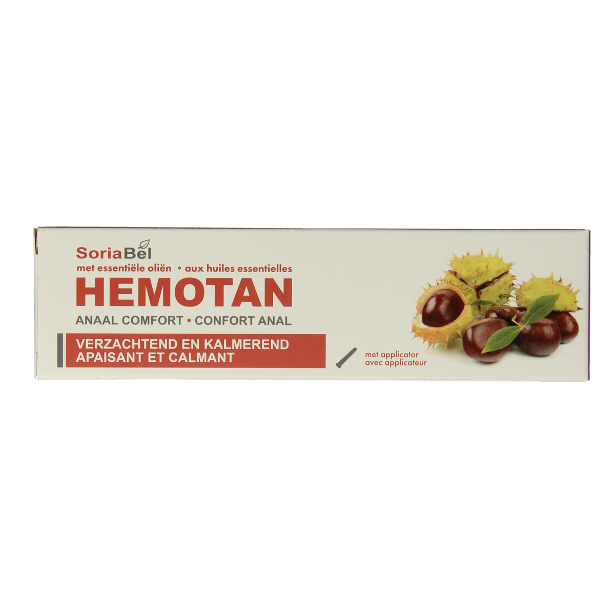 SoriaBel Hemotan zalf 30g tube, a body care ointment with a white and green packaging, for skin relief and care.