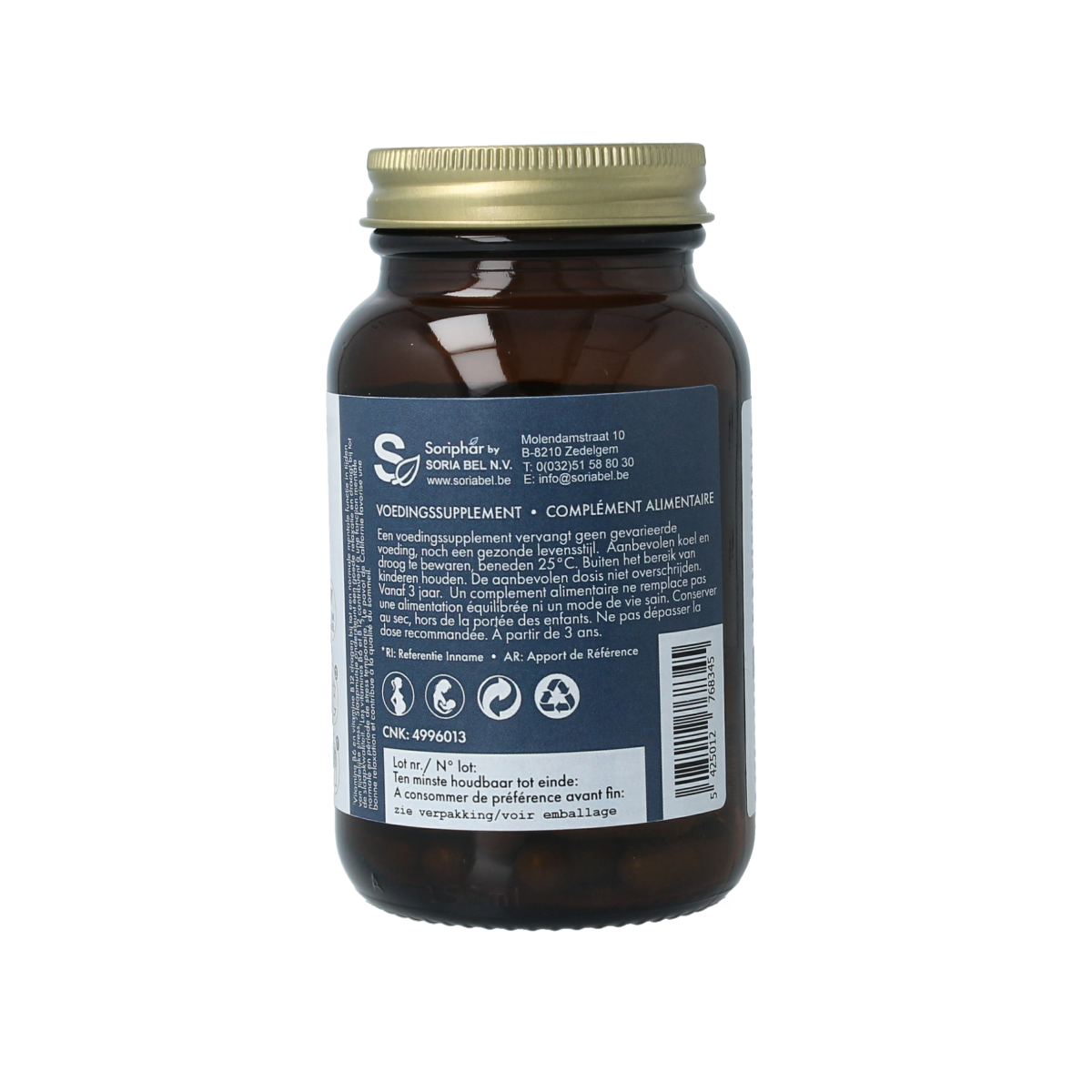 SoriaBel Somnizen plus theanine herbal capsules, 60 count, natural herbal supplement for relaxation and sleep support.