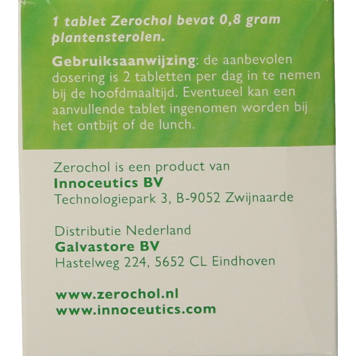 Pharmaccent Zerochol herbal supplement tablets in blister pack, natural kruidenpreparaten for health support.