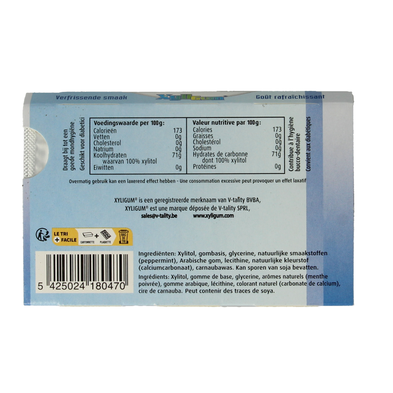 Xyligum Peppermint snoepgoed pack containing 12 pieces, featuring colorful peppermint candies in clear packaging.