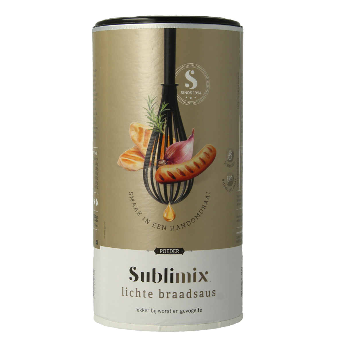 Sublimix Lichte braadsaus glutenvrij in 255g jar, a flavorful sauce and seasoning from Sublimix for cooking and enhancing dishes.