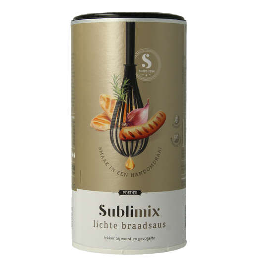 Sublimix Lichte braadsaus glutenvrij in 255g jar, a flavorful sauce and seasoning from Sublimix for cooking and enhancing dishes.