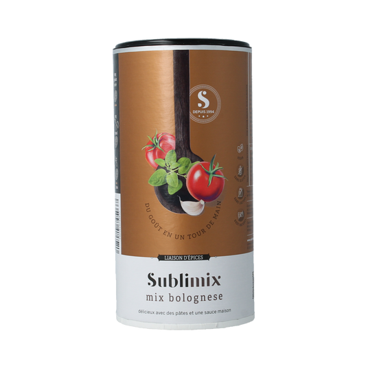 Sublimix Bolognesemix glutenvrij 250g gluten-free seasoning and meal mix with herbs and spices in a colorful packet.